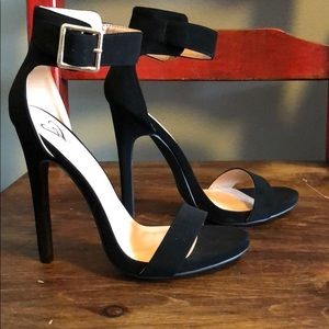 Suede Black Heels